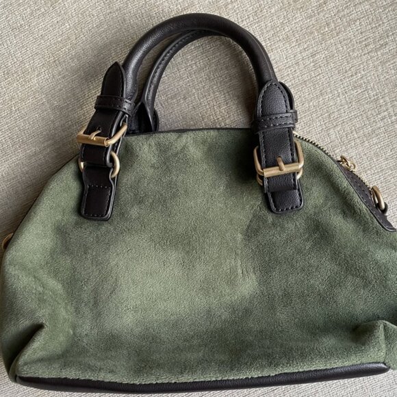 Juicy Couture "The Key to Juicy" Velour Dome Satchel Crossbody Bag Olive Green - Picture 2 of 4